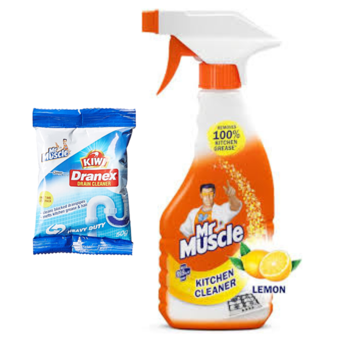 Mr Muscle Kitchen Cleaner Spray 450 ml Kills 99.9% of Germs  Powers through Tough Grease & Grime