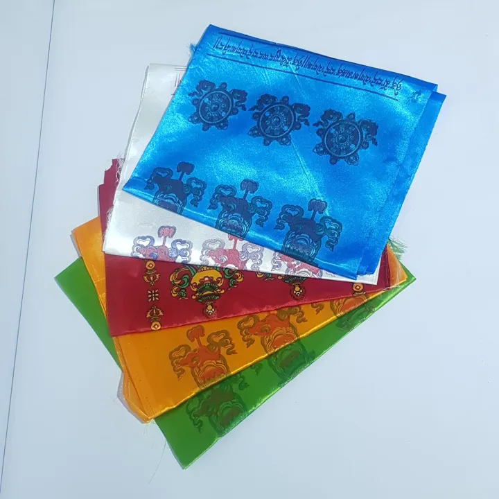 Traditional%20Tibetan%20Printed%20Prayer%20Khada,%20Tibetan%20Lucky%20Blessing%20Khata%20Ceremonial%20Scarf,%20Eight%20Auspicious%20Symbols%20Scarf,%205%20Color%20Khata%20-%20Image%208