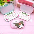 DISICHEN Original Sanrio Portable Calculator Cinnamoroll Kurumi Big 8 Digit Pocket Calculator with Mirrofor Elementary School Students Supplies. 