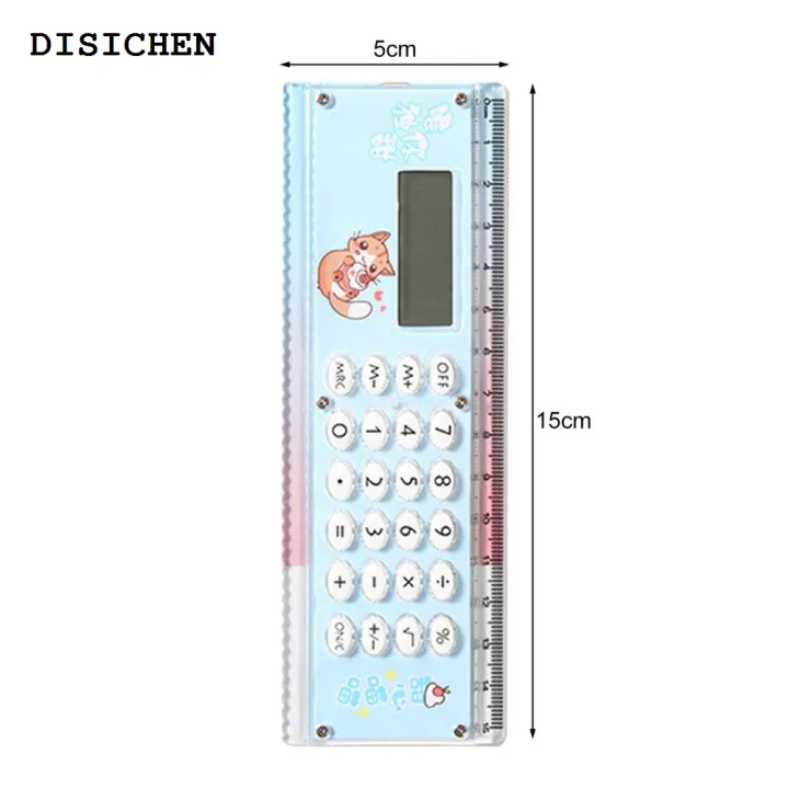 DISICHEN%20Profesional%202%20in%201%2015cm%20Ruler%20Calculator%208-Digits%20Electronic%20Calculator%20Pocket%20Mini%20Stationery%20Math%20Toys%20School%20Multi-functional%20Calculator%20-%20Image%206