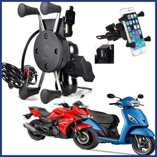 Scooty mobile holder with charger on sale