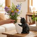 Creative Ceramic Cat Pushing Vase Cat Statue Handmade Kitten with Tilted Flower Vase Unique Decorative Vase Flower Arrangement. 