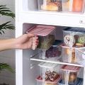 Set of 6 (1000 Ml) Plastic Fridge Kitchen Storage Boxes with Handle and Lid Plastic Storage Boxes for Refrigerator Kitchen, Pulses, Fruit, Food Storage Organizer with Lids. 