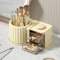 Drawer Cosmetic Storage Box Large Capacity Makeup Organizer Yellow. 