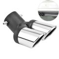 FORIDE 2X Car Universal 63mm Stainless Steel Dual Outlet Exhaust Pipe Muffler Tail Throat Muffler Tip Pipe Grilled Black. 