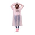 EVA Transparent Polka Dot Print Hooded Front Button Raincoat. 