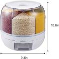 Grain Dispenser Rotating, Dry Food Dispenser with Six Grids Small size. 