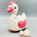 Electric Egg Laying Crawling Goose/Duck Toy With Lights And Music For Kids Multicolor. 