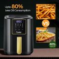Prestige Nutrifry Electric Digital Air Fryer| 80% less Oil Consumption|4.5L Capacity |1200 Watts Power|Fry,Grill,Roast,Bake,Reheat|Digital Display with 8 Preset Menu|Easy to Clean Frying Basket|Black. 