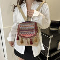 Women's Backpack Ethnic Style Embroidered Shoulder Large Capacity Backpack. 