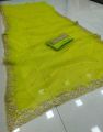 Latest Assam Silk Net Yellow hazaar butti Net Embroidered Saree With Blouse | Trendy Party & Festive Wear | Traditional Ethnic Fashion | Buy Online. 