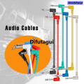 Difutagui 6pcs Audio Cable for Audio Electric Guitar Bass MusLuxury Fashion ic TS 1/4| Right Angle Instrument Parts Accessories. 
