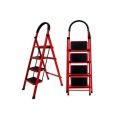 4 Steps Aluminium Folding Ladder Red. 