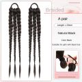Linman 2Pcs Hair Accessories Synthetic Boxing Braids Ponytail Rubber Band HaiLuxury r Extension Pony Tail Hairpiece Long Natural Twist Braid Wig for Women. 