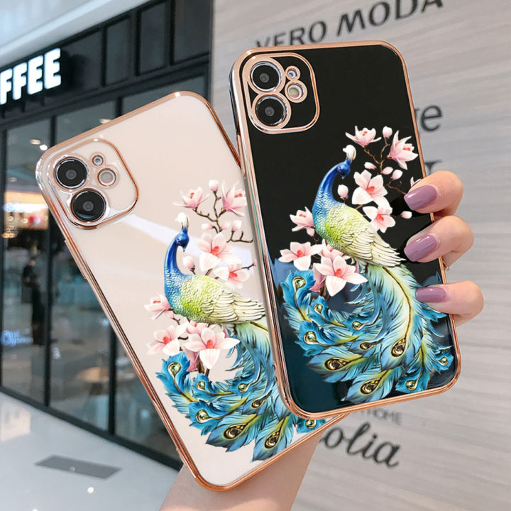 Hontinga%20for%20Realme%205%20Pro%20Back%20Cover%20Luxury%206D%20Plating%20Cartoon%20Peacock%20Soft%20Silicone%20Phone%20Case%20-%20Image%203