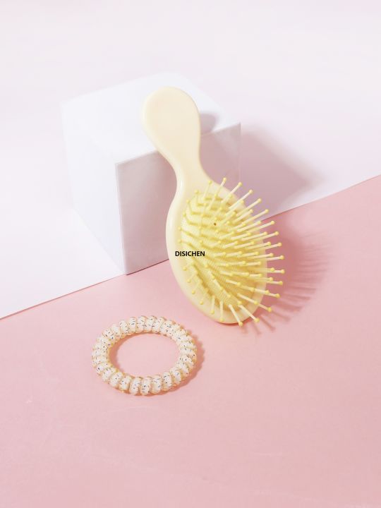 DISICHEN%202PCS/set%20portable%20hair%20brush%20set,%20mini%20oval%20dry%20and%20wet%20air%20cushion%20hair%20brush,%20telephone%20line%20hair%20with%20plastic%20hair%20rings%20Profesional%20-%20Image%203
