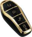 TPU Car Key Cover /Black-Golden/Compatible With:BYD ATTO-3. 