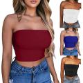 Tops, vests, shirts, bandeau bandeau chest, elastic tops, short sleeveless portable women's strapless tops, bandeau tops, suspenders. 