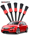 DISICHEN 【2025 Version】 Wheel Brush Car Cleaning Kit -Long Soft Bristle Tire Brush and 5 Different Sizes Boar Hair Synthetic Fiber Detail Brushes. 