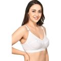 (Pack of 2) Cotton Non-Padded Non-wired Full Coverage Support White Bra For Women By Romance. 