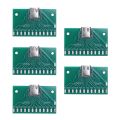 fasdaga 5X DIY 24Pin USB-C USB 3.1 Type C Female Socket Connector Smt Type with Pc Board. 