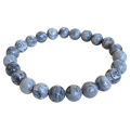 【Must-have】Jingyao white silver leaf stone bracelet 8mm smooth round beads gray white crystal single ring bracelet personality female girlfriends. 