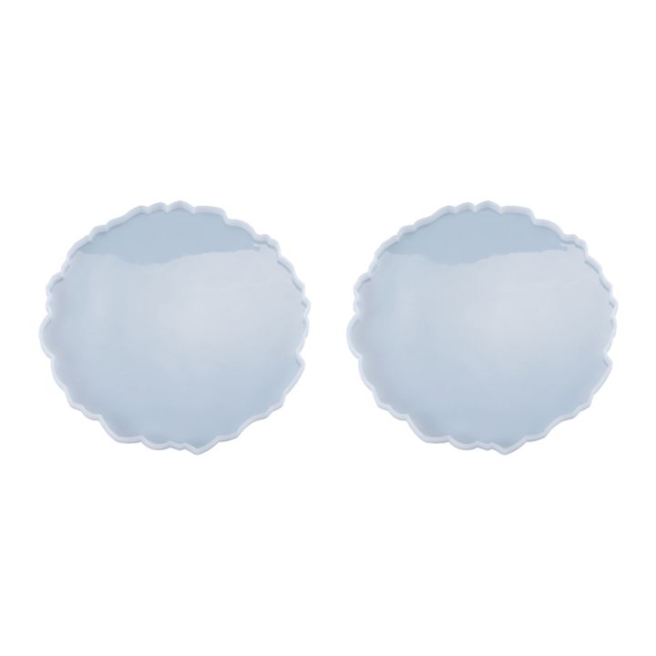 JINMY 2X DIY Crystal Epoxy Mold Compote Swing Table Round Lace Coaster Table Decoration Silicone Mold