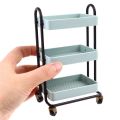 Cute Display Bookshelf 1:6 Dollhouse Cart Scene Model With Wheels Kitchen Shelf Dolls Accessories. 
