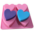 4 Cavity Handmade Silicone Soap Mold Heart 3d Craft Soap Making For Candle Eatop. 