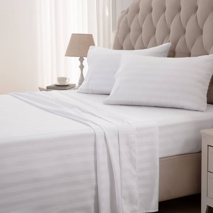 Single%203%20Pcs%20Set%20White%20Stripes%20Bedsheet%20Set%20With%20Pillow%20Cover%20And%20Quilt%20Cover%20Sirak%20Khol%20Sirak%20Cover%20Mix%20Cotton%20Single%20Bed%203%20Pcs%20Sets%20-%20Image%203