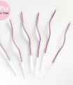Metallic Curve Candles for Cake Decoration 6 Pcs Set. 