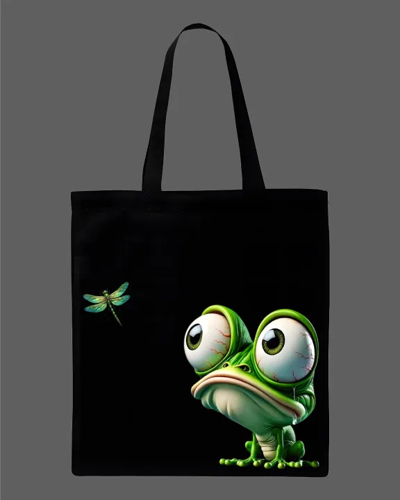Cute%20Funny%20Frog%20&%20Dragonfly%20Graphic%20Canvas%20Tote%20Bag%20%E2%80%93%20Eco-Friendly%20Cotton%20Shoulder%20Shopping%20Bag-White,%20Black%20-%20Image%202