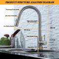DQOK Kitchen Faucet Pull Out Brushed Nickle Sensor Stainless Steel Black Smart Induction Mixed Tap Touch Control Sink Tap. 