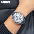 Skmei 1673 Dual Time Multifunction Quartz Watch Big Dial High-Hero Glass Business Alarm Watches 3Atm Waterproof Chrono Wristwatch For Men. 
