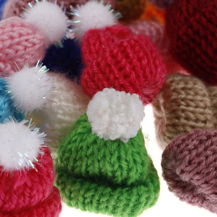 10Pcs%203.5CM%20Mixed%20Woolen%20Yarn%20Mini%20Hat%20Cap%20Headwear%20Garment%20Doll%20Craft%20Materials%20-%20Image%204