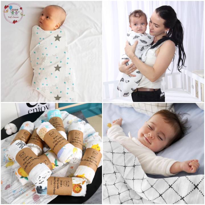 KidsSansar Baby Muslin Swaddle Breathable Multi-Use Blanket