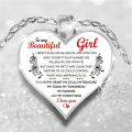 To My Daughter I Love U Mom/Dad Heart Pendant Necklace Jewellery Gift. 