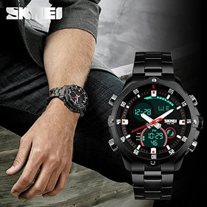 SKMEI%201146%20Mens%20Wrist%20Watch,%20Military%20Analog%20Digital%20Watches%20with%20LED%20Multi%20Time%20Chronograph,%20Stainless%20Steel%20Business%20Watches%20for%20Men%20-%20Image%203