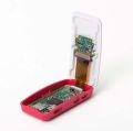 Raspberry Pi Case Collection: Pi Zero, Pi 3, Pi 4 with Fan, Transparent Pi 3, and Red & White Pi 4. 