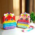 2 IN 1 Pop It Bag Unicorn Crossbody Bags For Girls/Kids Dimple Toy Handbags Purse Stress Release Push Popper Bubble Push Silicone. 