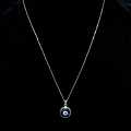 Pure Silver Evil Eye Chain And Locket. 