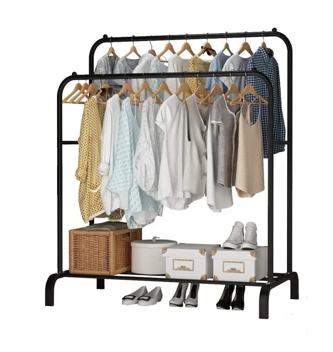 1pc%20Metal%20Garment%20Rack%20Multipurpose%20Clothes%20Rack%20With%20Bottom%20Shelf%20/%20Coat%20Jacket%20Hanger%20For%20Home%20Bedroom%20Storage%20Organizer%20Unique%20Display%20Stand%20-%20Image%202