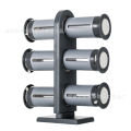 Zevro Magnetic Zero Gravity Spice Rack with Containers, Metallic / Gray. 