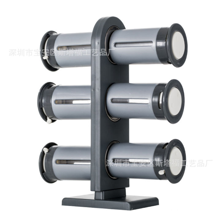 Zevro%20Magnetic%20Zero%20Gravity%20Spice%20Rack%20with%20Containers,%20Metallic%20/%20Gray%20-%20Image%203