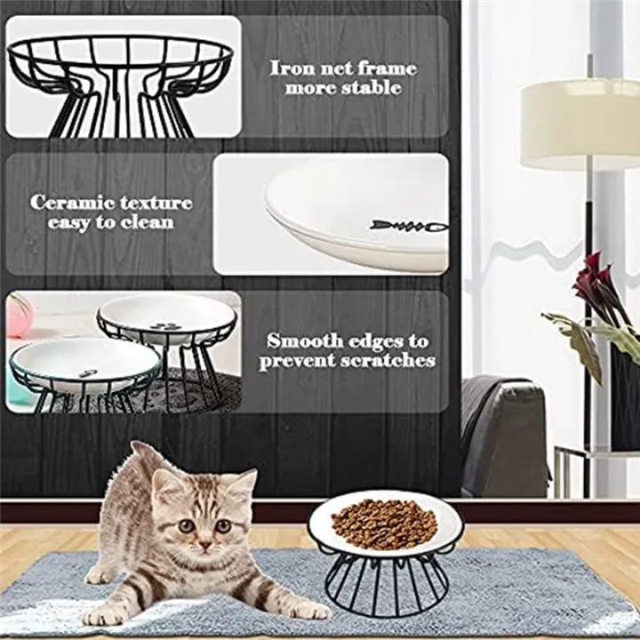 Cat-Bowls,%20Elevated%20Cat-Bowl,%20Raised%20Ceramic%20Cat-Dish%20with%20Metal%20Stand,Pet%20Water%20or%20Food%20Feeding%20Station,Dishwasher%20Safe%20-%20Image%203
