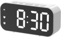 Digital Alarm Clock LED Display Portable Electronic Clocks 12/24H Dual Alarms (White) Table Clock Button Snooze Function || powered by Battery / Electricity ||. 