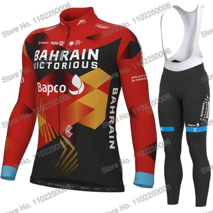 2023%20Bahrain%20Victorious%20Cycling%20Clothing%20Winter%20Cycling%20Jersey%20Men's%20Set%20Autumn%20Road%20Bike%20Shirt%20Suit%20MTB%20-%20Image%202