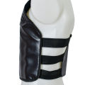 VIRJEANS (VJC739)  Leather Looks Chest Protector Guard with Inner Fur - Black. 