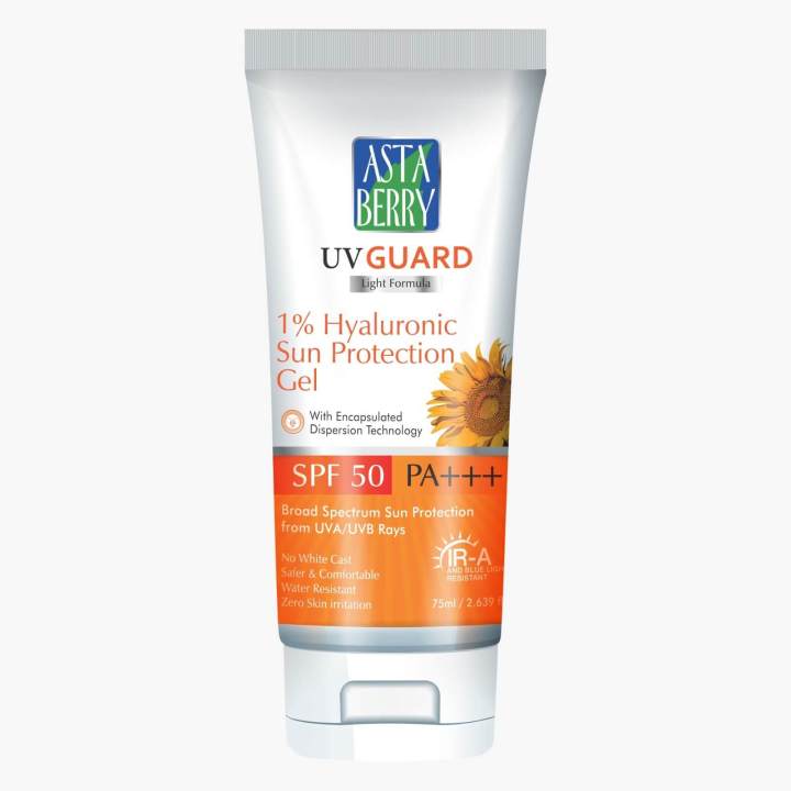 Asta Berry UV Guard 1% Hyaluronic Sun Protection Gel SPF 50 PA+++ 75ml