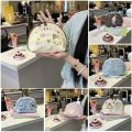 Portable Cartoon Embroidery Storage Bag Nylon Large Capacity Cosmetic Bag Ultralight Zipper Travel Toiletry Bag. 